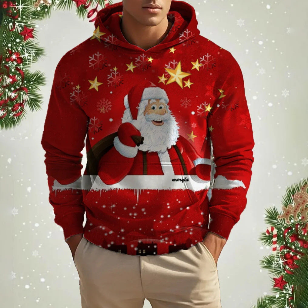 Men's Christmas Reindeer 3D Printed Hoodie