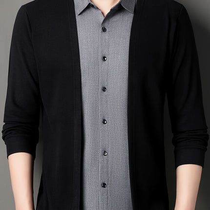 Men's Lightweight Two Tone Long Sleeve Shirt Button Up