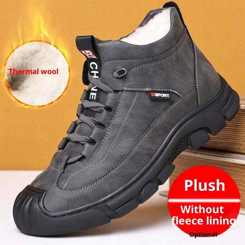 Cotton Wool Cold-proof Non-slip Warm Velvet Padded Thickened Northeast Snow Boots Large Size Shoes