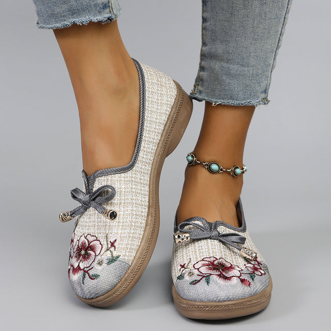 Flying Woven Ethnic Style Cloth Shoes Linen Flat Main Image