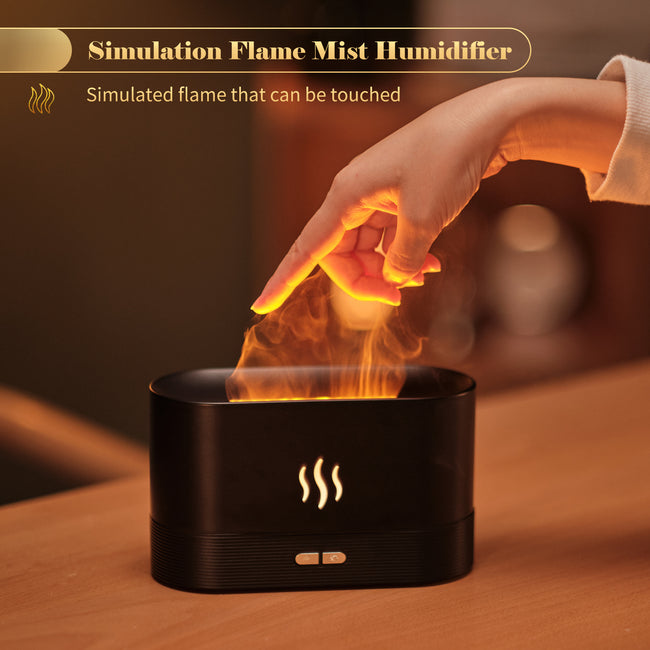 Aroma Diffuser With Flame Light Mist Humidifier Aromatherapy Diffuser With Waterless Auto-Off Protection For Spa Home Yoga Office Main Image