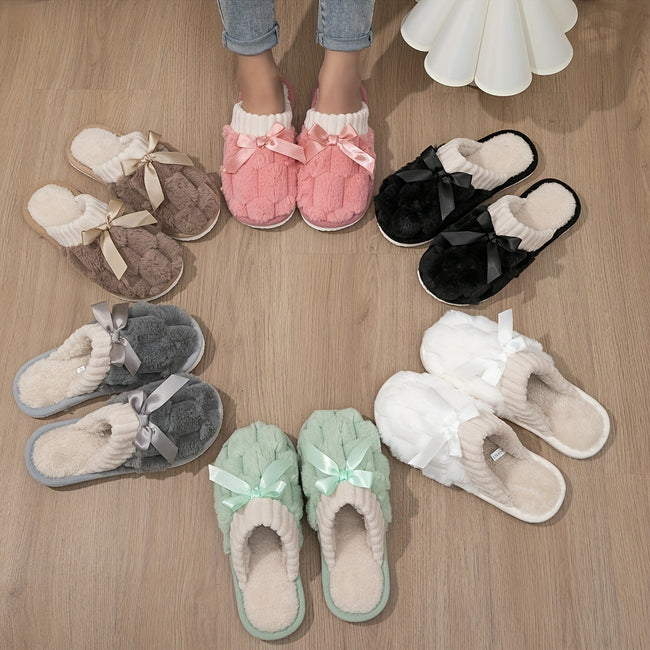 Soft Bottom Slippers Indoor Plush Lining Warm Shoes Hover Image