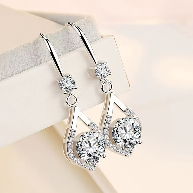 Sterling Silver Moissanite Water Drop Earrings 925 Gift