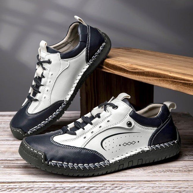 University Style Good-looking Outer Wear Handmade Stitching Casual Leather Shoes Hover Image