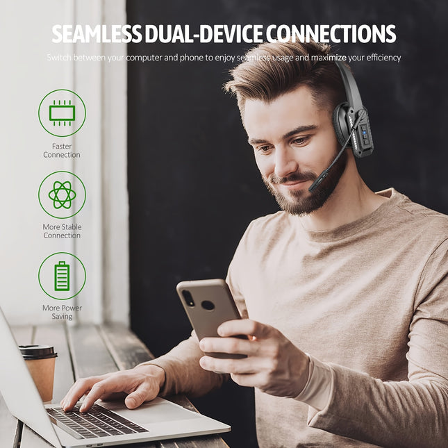 Wireless Headset V5.3 60Hrs Playtime 90Hrs Standby Plus