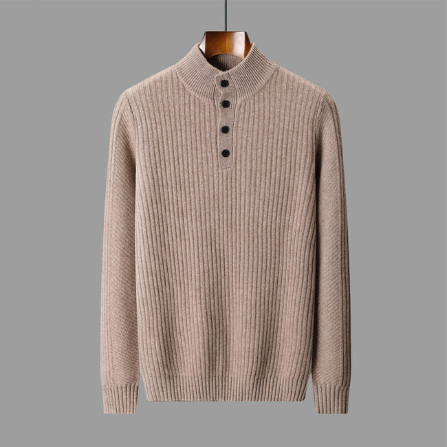 New Half Turtleneck Button Sweater For Men Hover Image