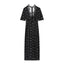 Women's Lace V-neck Patchwork Puff Sleeve Dress