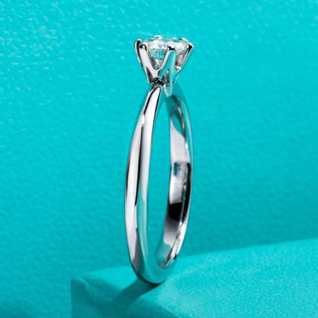 925 Silver Lab Grown Diamond Ring D Color Gift For Her