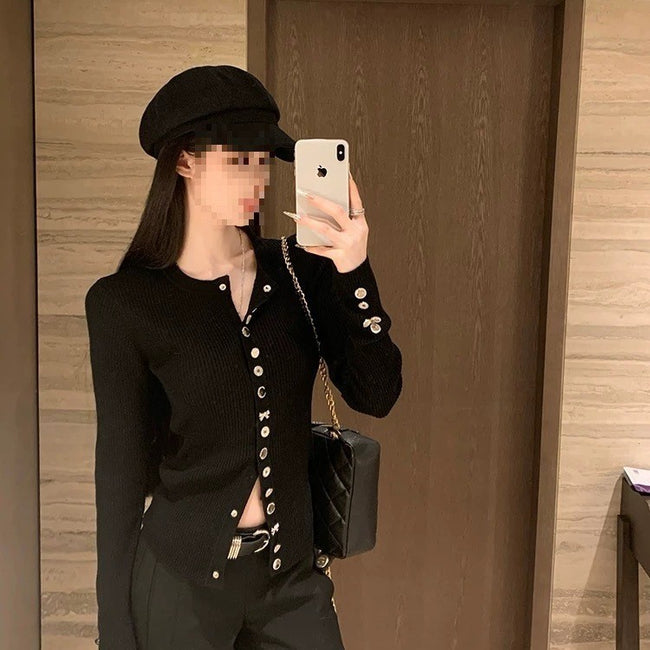 Long Sleeve All-matching Slim-fit Knitted Cardigan Hover Image
