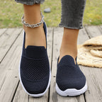 Large Size Mesh Breathable Flat Solid Color Casual Flyknit Pumps