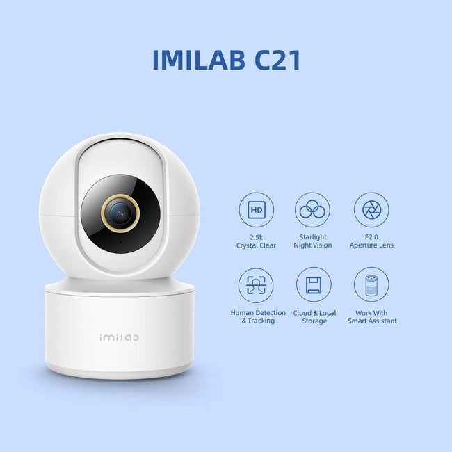 IMILAB C21 2.5K Surveillance Camera Vedio Wifi IP Smart Indoor Home Security Baby Monitor 360view Starlight Night Vision Cam Hover Image