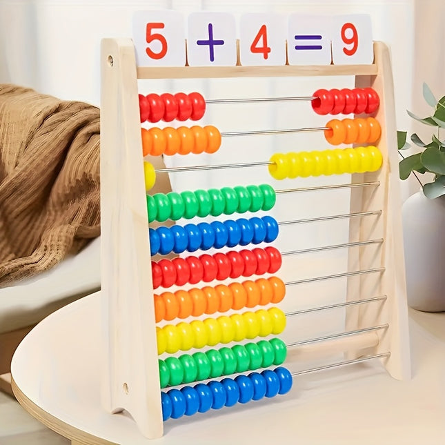 Wooden Abacus For Addition Subtraction With Number Cards