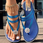 Floral Pattern Flip-Flops Comfortable Casual Summer Beach Slippers - Anklet Not Included