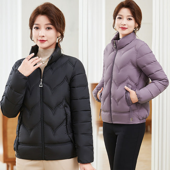 Fashion Stand Collar Pure Color Cotton Clothing Women Hover Image