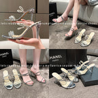 Plus Size Ladies New Rhinestone High Heel Shoes