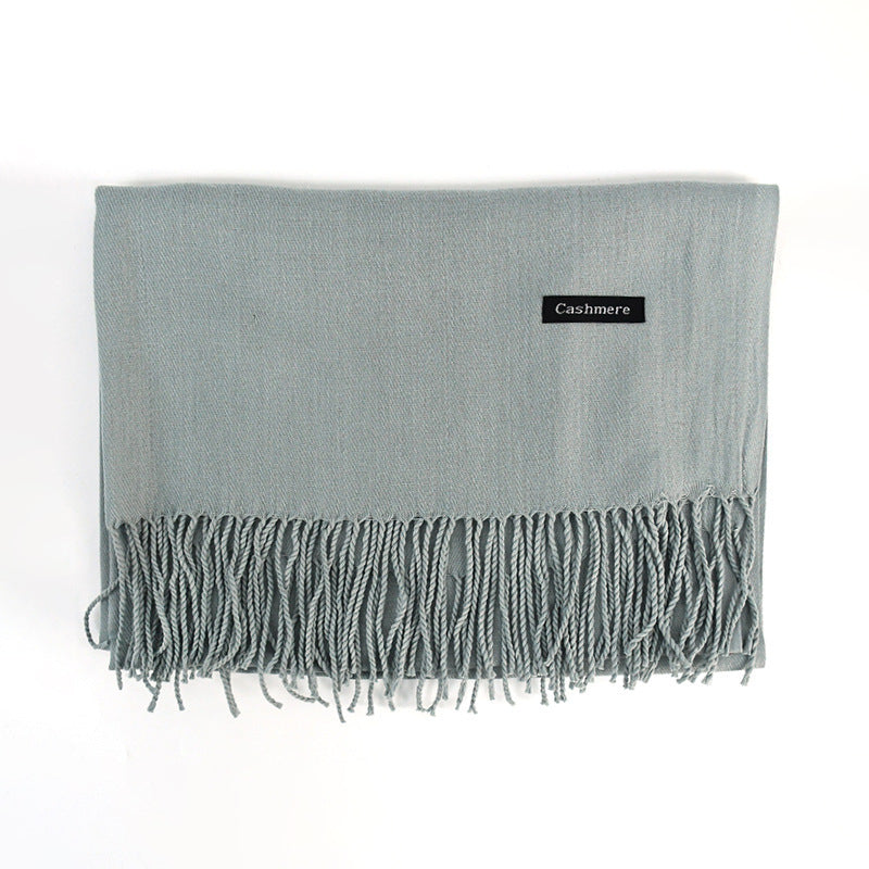 Women's Solid Color Scarf Tassel Scarf
