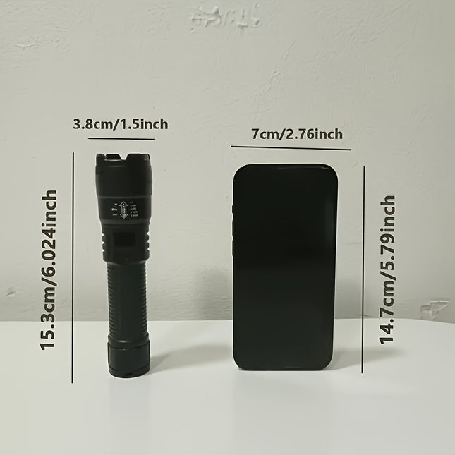 Set of 2 Rechargeable LED Torches With Adjustable Zoom