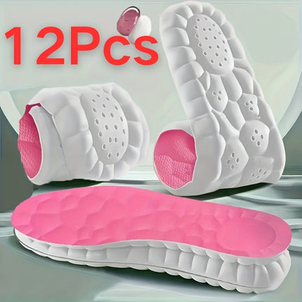 Soft Elastic Breathable Insoles 6 Pairs Unisex Comfort