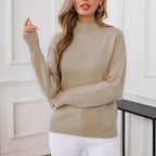 Fashion Solid Color Loose Knitted Pullover Top