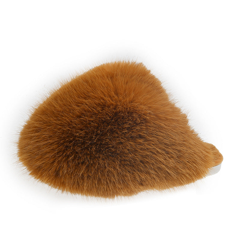 Large Size Solid Color Fluffy Soft Bottom Winter Baotou Home Warm Multi-color Cotton Slippers