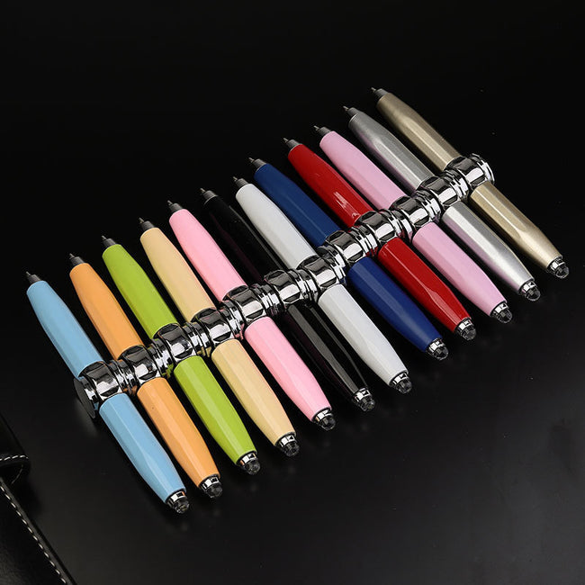 Creative Multi-Function LED Pen Spinning Decompression Gyro Metal Ballpoint Pen Fashion Office School Supplies Writing Pens Main Image