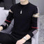 Slim-fit Contrast Colors Round Neck Base Knitwear Men's Sweater