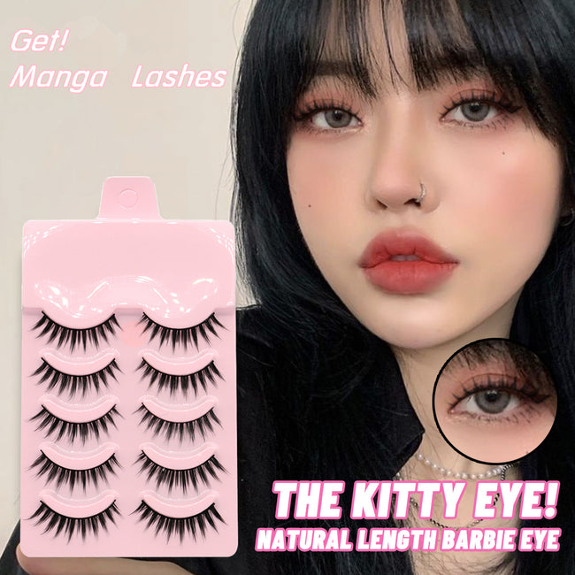 5 Pairs Manga Lashes New Arrival Anime Cosplay Natural Wispy  Korean Makeup Artificial False Eyelashes Main Image