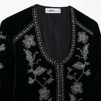 Women's Casual Embroidered Velvet Jacket