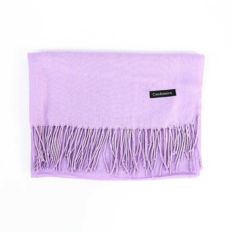 Women's Solid Color Scarf Tassel Scarf