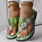 Floral Pattern Flip Flops Comfortable Casual Summer Beach Slippers