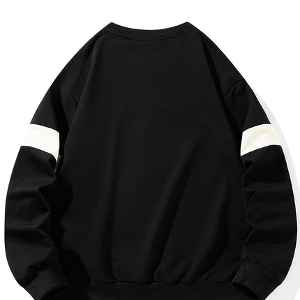 Men's Casual Color Block Crew Neck Sweatshirt Long Sleeve