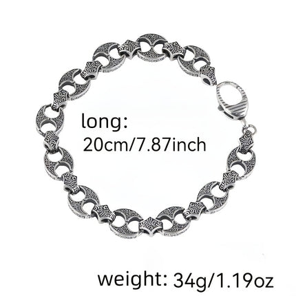 925 Sterling Silver Mens Bracelet With Interlocking Design