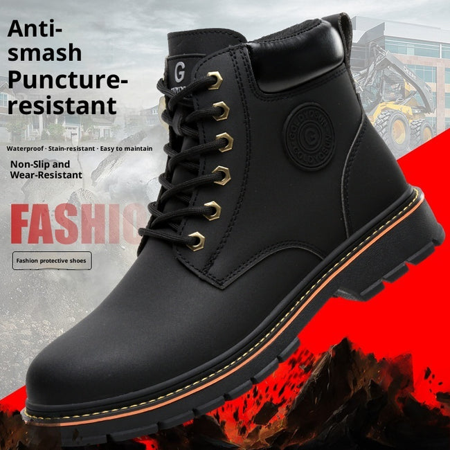 New Mid-top Steel Toe Cap Safety Protective Footwear Anti-smashing And Anti-penetration Antiskid Shoe Main Image
