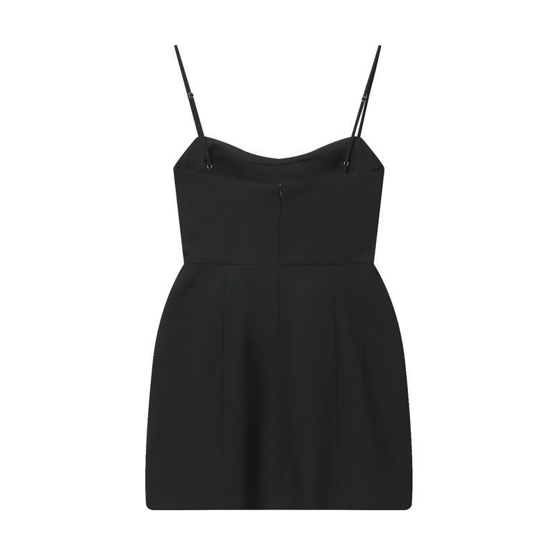 Women's Waist Trimming Spaghetti Straps Short Dress