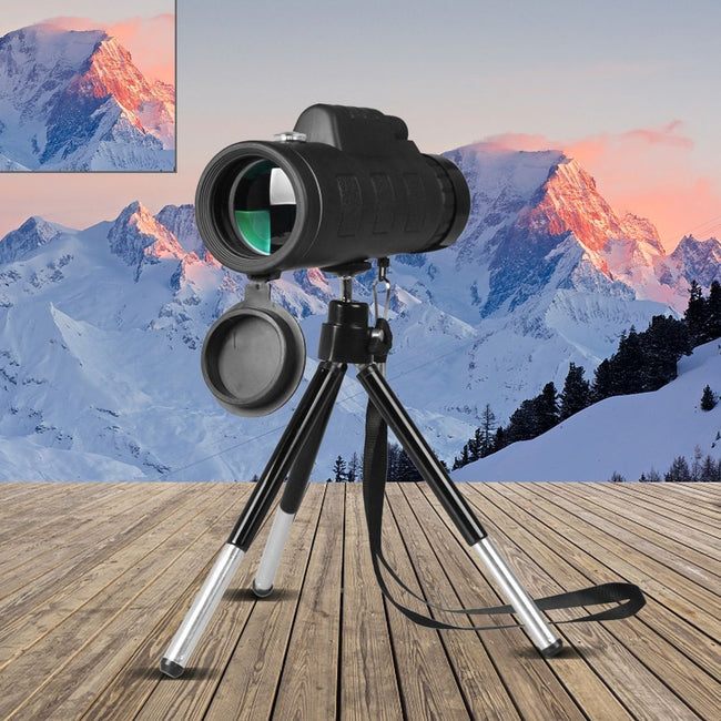 Compatible with Apple, Monocular Telescope Zoom Scope with Compass Phone Clip Tripod Hover Image