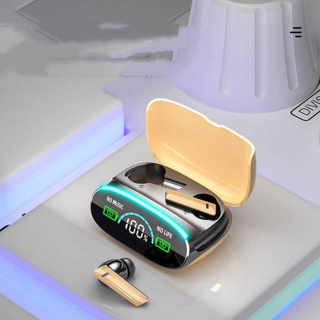 Wood Grain Wireless Sports In-ear Noise-canceling Low-latency Bluetooth Headphones Main Image