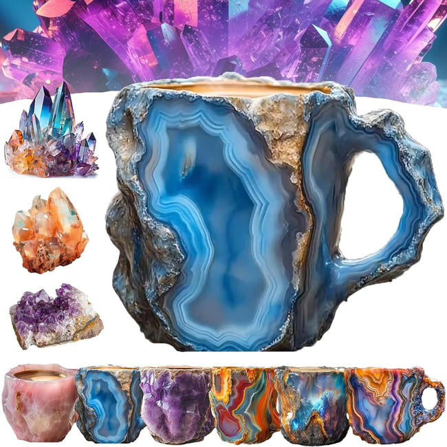 400ml Resin Mineral Crystal Coffee Mugs With Handles Elegant Fake Mineral Crystal Cup For Workplace Home Decor Christmas Gift Kitchen Gadgets Main Image
