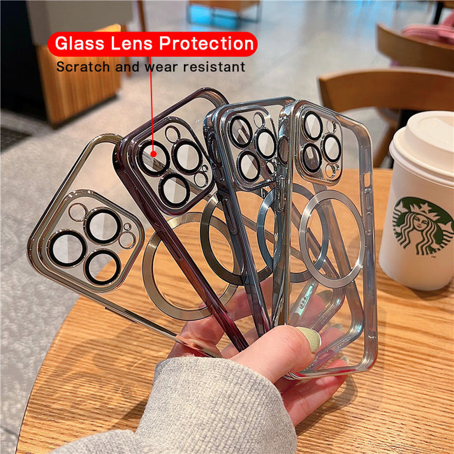 Phone Case With Camera Protector Advanced Electroplating Integrated With Lens Protector Phone Case For Iphone12 13promax Simple 11 Soft Main Image