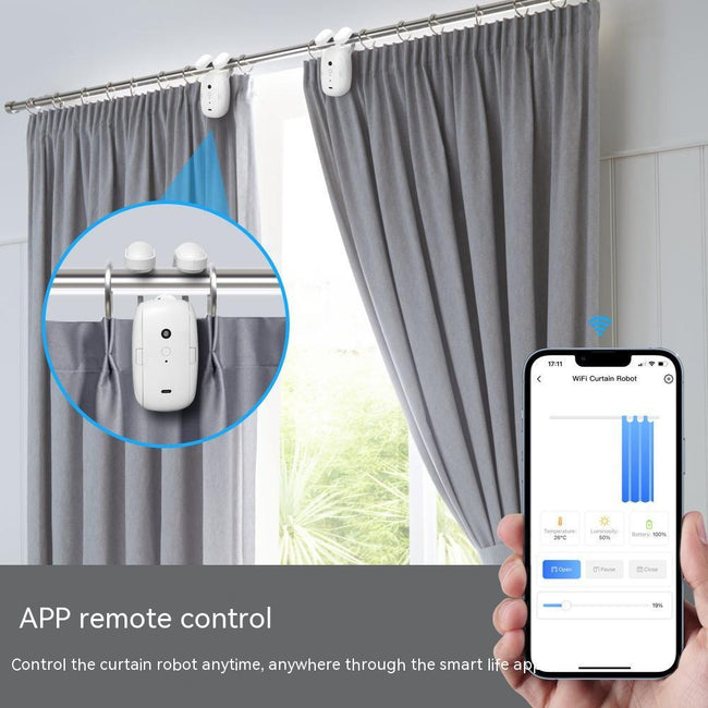 Wifi Curtain Robot Smart Home Roman Rod Electric Curtain Companion Main Image