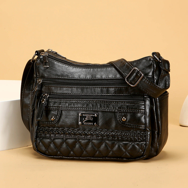 New Fashion Wash Soft Leather Shoulder Bag