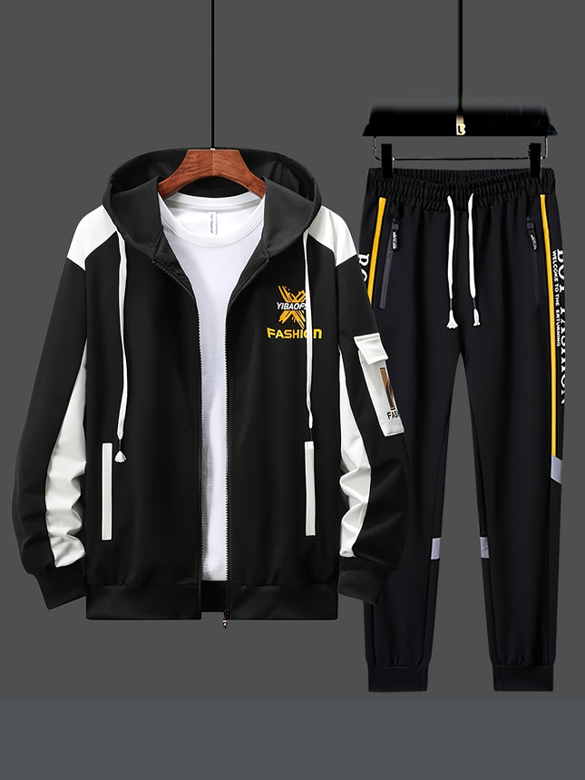 Men's Casual Hooded Sweatshirt Sportswear Set Tracksuit