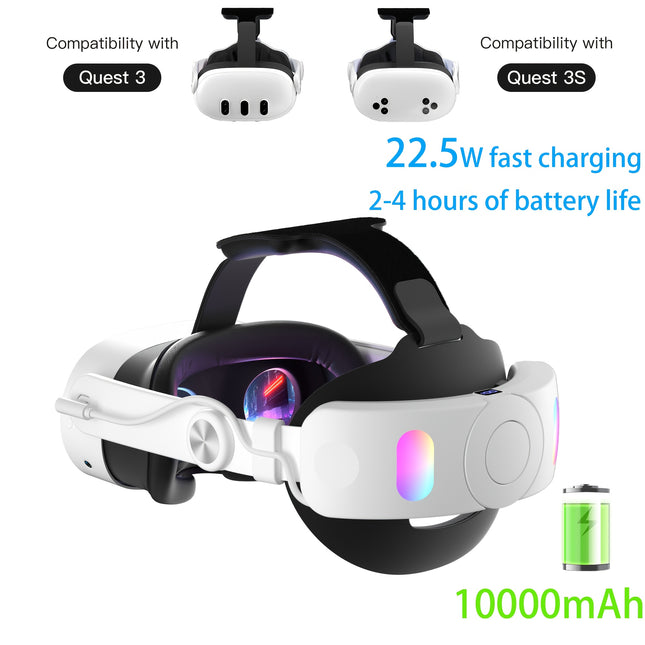 Meta Quest 3 Battery Head Strap 10000mAh Digital Display