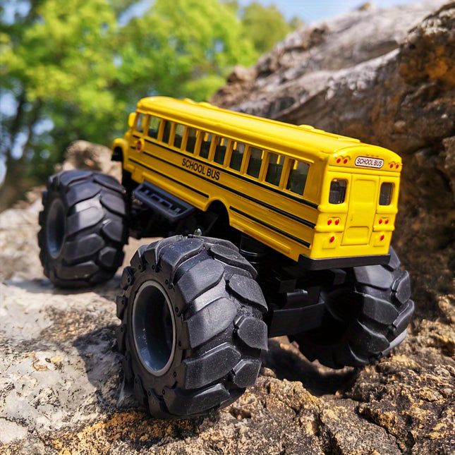 Pull Back Alloy School Bus Toy Car For Kids 3 And Up