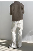 Men's Loose Solid Color Corduroy Ankle-tied Casual Pants