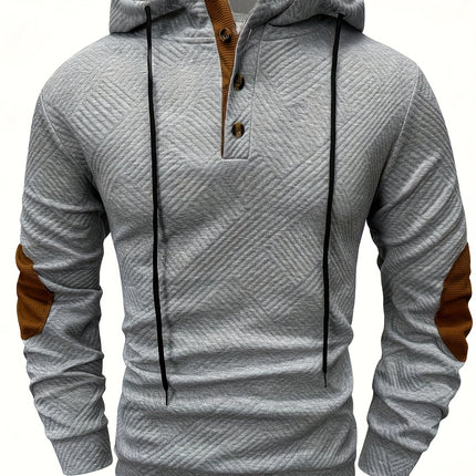 Mens Hooded Zip Up Sweatshirt With Contrast Stitching