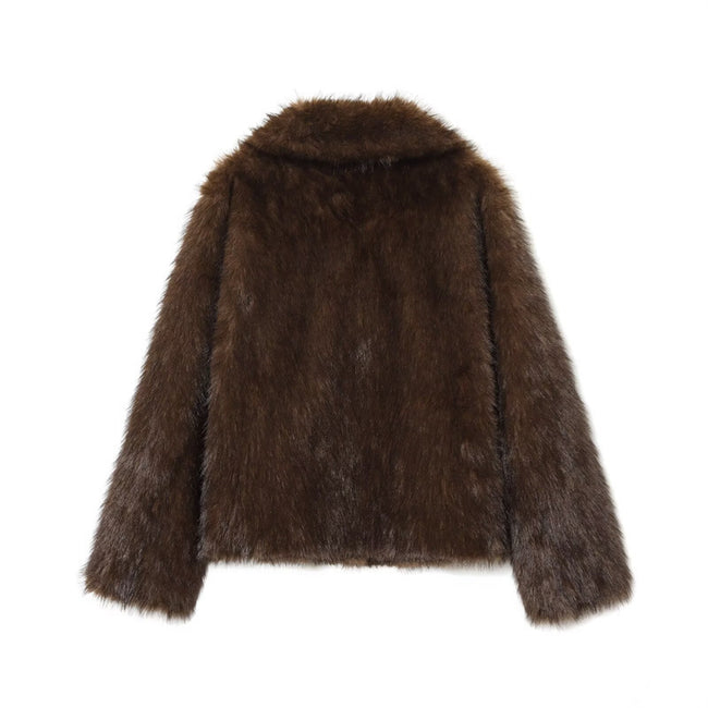 Women's Double-sided Artificial Fur Effect Jacket Coat Main Image
