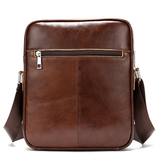 Men's Leather Messenger Bag Vintage Casual First Layer Cowhide Main Image