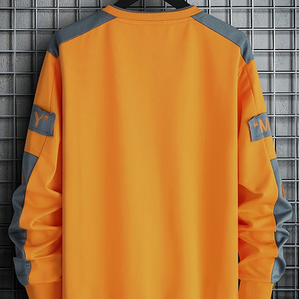 Mens Athletic Long Sleeve Colorblock Shirt Black Green