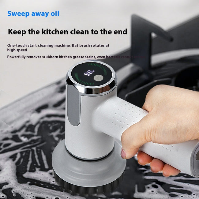 Multifunctional Smart Display Electric Cleaning Brush Wireless Kitchen Sink Cleaning Brush Waterproof Electric Pot Brush Cleaning Tool Main Image