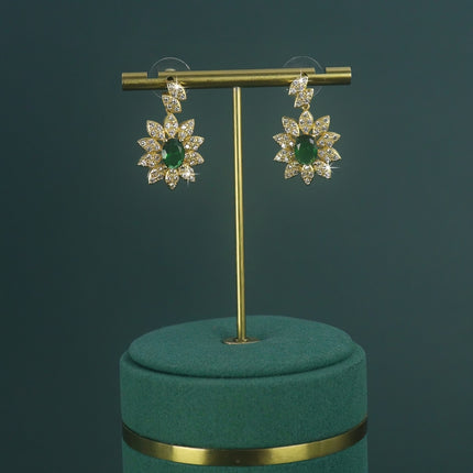 18K Gold Plated Luxury Geometric Bridal Necklace Zirconia